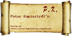 Potor Kapisztrán névjegykártya